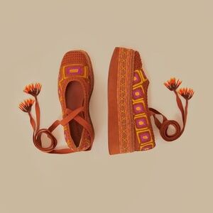 Rust Espadrille Platform Slipper